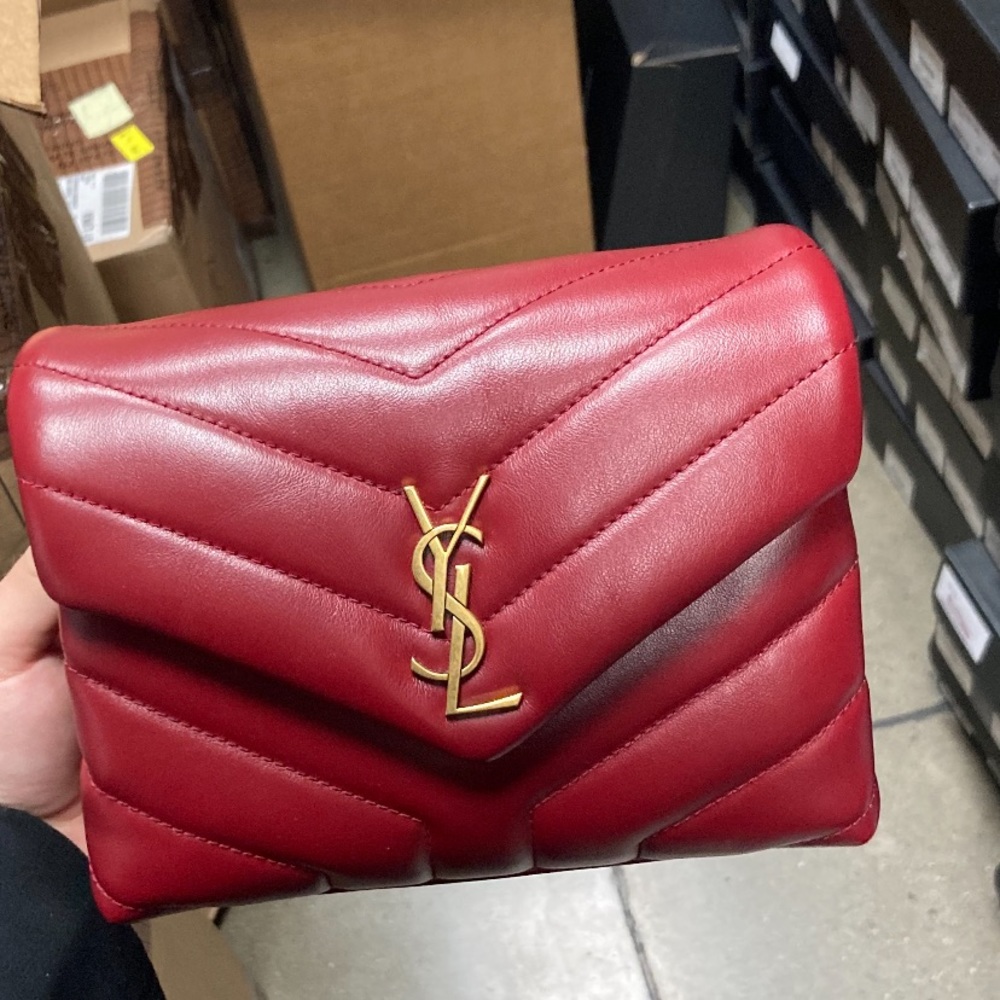 YSL toy LouLou in red with gold hardware